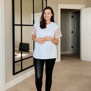 ASOS MATERNITY nursing tshirt with mesh sleeve floral detail